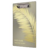 Monogramm der Golden Tropical Palm Blätter Klemmbrett (Links)