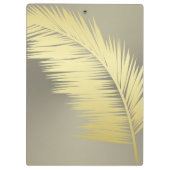 Monogramm der Golden Tropical Palm Blätter Klemmbrett (Rückseite)