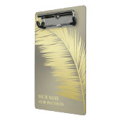 Monogramm der Golden Tropical Palm Blätter Mini Klemmbrett (Gewinkelt2)