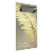 Monogramm der Golden Tropical Palm Blätter Mini Klemmbrett (Schrägansicht)