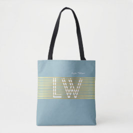 Monogramm der goldgelben Linien Tasche
