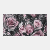 Monogramm der gotischen Rose Rosa und Schwarz Schreibtischunterlage (Vorderseite)
