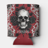 Monogramm der gotischen Skulls und schwarzen Rose Dosenkühler (Rückseite)