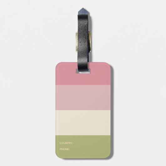 Monogramm der grauen Farbpalette der Creme Rose Gepäckanhänger (Rückseite vertikal)