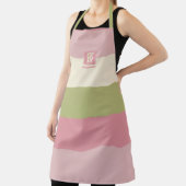 Monogramm der grauen Farbpalette der Creme Rose Schürze (InSitu)