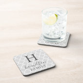 Monogramm der grauen marokkanischen Musterfamilie Getränkeuntersetzer (Rechte Seite)