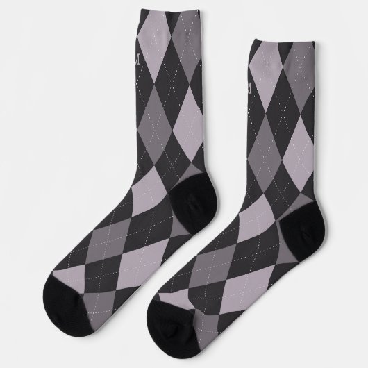 Monogramm der grauen Raute Socken (Linkes Detail)