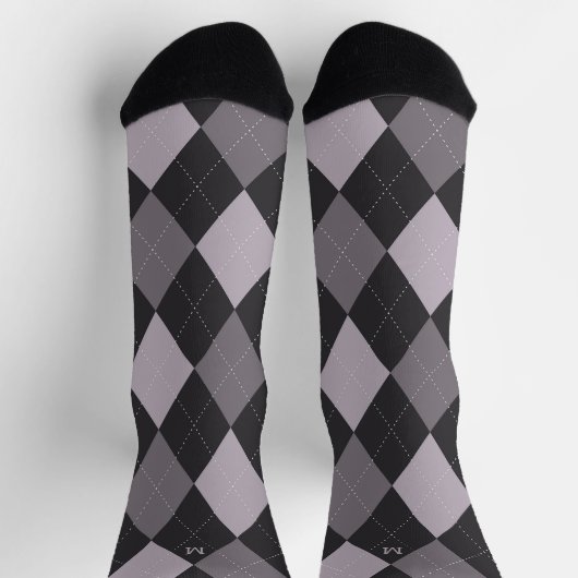 Monogramm der grauen Raute Socken (Oben)