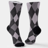 Monogramm der grauen Raute Socken (Gewinkelt)