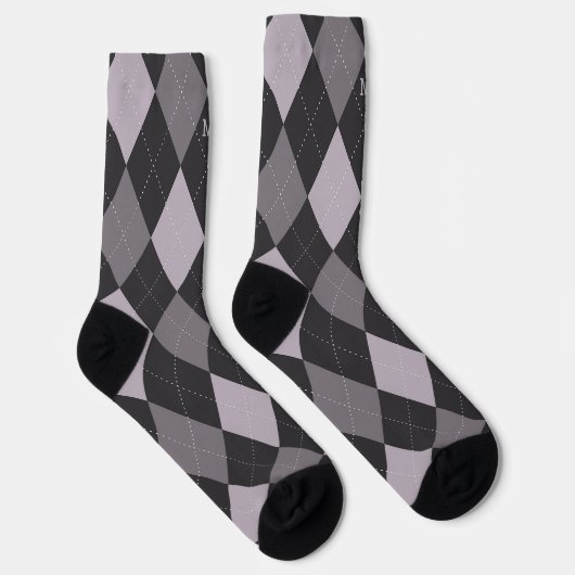 Monogramm der grauen Raute Socken (Rechts)