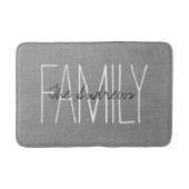 Monogramm der grauen Rustikal-Chic-Familie Badematte (Vorderseite)