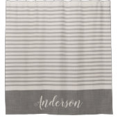 Monogramm der grauen Streifen | Bauernhof Bad Duschvorhang (Vorderseite)