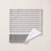 Monogramm der grauen Streifen | Bauernhof Badhandtuch Set (Waschlappen)