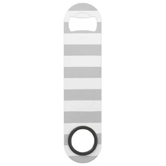 Monogramm der grauen und Aqua Preppy Stripes Speed Flaschenöffner (Rückseite)