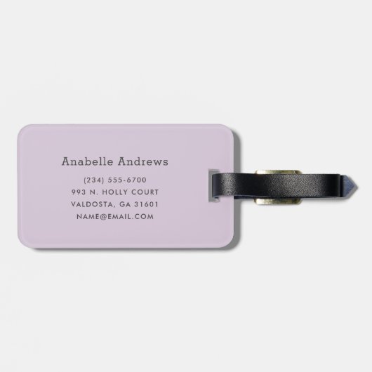 Monogramm der grauen und der Lilac-Streifen | Edit Gepäckanhänger (Rückseite horizontal)