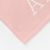 Monogramm der grauen und rosa Streifen | Editierba Fleecedecke (Ecke)