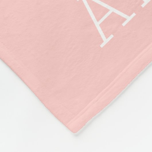 Monogramm der grauen und rosa Streifen | Editierba Fleecedecke (Ecke)