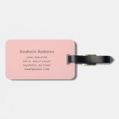 Monogramm der grauen und rosa Streifen | Editierba Gepäckanhänger (Rückseite horizontal)