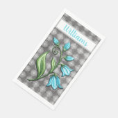 Monogramm der grauen und weißen Spitzen-Bell-Blume Serviette (Ecke)