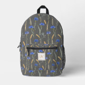 Monogramm der grauen Wildblume Bedruckter Rucksack (Vorderseite)
