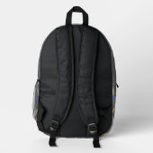 Monogramm der grauen Wildblume Bedruckter Rucksack (Rückseite)
