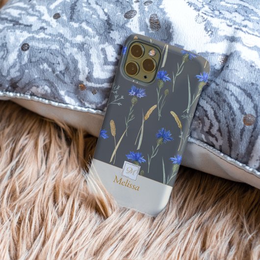 Monogramm der grauen Wildblume Case-Mate iPhone Hülle