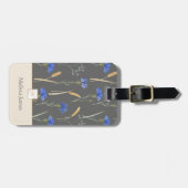 Monogramm der grauen Wildblume Gepäckanhänger (Vorderseite horizontal)