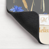 Monogramm der grauen Wildblume Mousepad (Ecke)