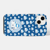 Monogramm der griechischen Insel Santorini iPhone Hülle (Rückseite (Horizontal))