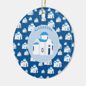 Monogramm der griechischen Insel Santorini Keramik Ornament (Links)