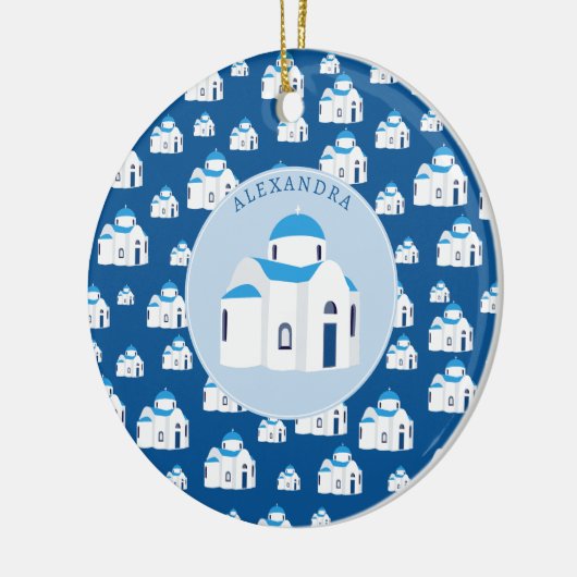 Monogramm der griechischen Insel Santorini Keramik Ornament (Links)