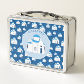 Monogramm der griechischen Insel Santorini Metall Brotdose (Rückseite)