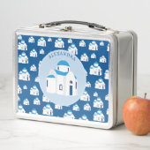 Monogramm der griechischen Insel Santorini Metall Brotdose (Beispiel)