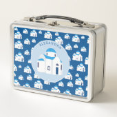 Monogramm der griechischen Insel Santorini Metall Brotdose (Vorderseite)