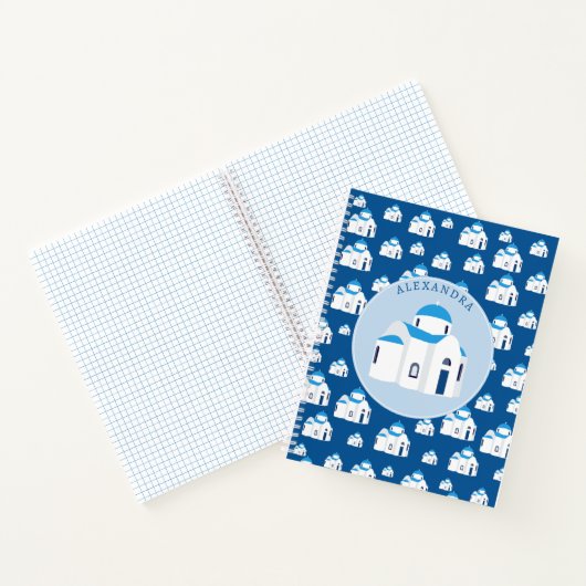 Monogramm der griechischen Insel Santorini Notizblock (Innenseite)