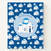 Monogramm der griechischen Insel Santorini Notizblock (Rückseite)