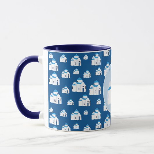 Monogramm der griechischen Insel Santorini Tasse (Links)