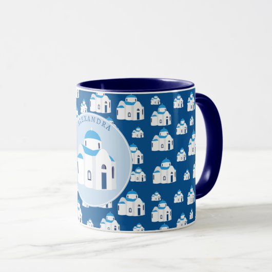 Monogramm der griechischen Insel Santorini Tasse (VorderseiteRechts)