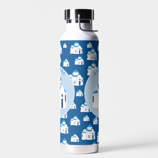 Monogramm der griechischen Insel Santorini Trinkflasche (Links)