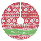 Monogramm der grünen und roten Messe Polyester Weihnachtsbaumdecke (Vorderseite)