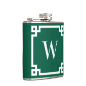 Monogramm der grünen und weißen griechischen Schlü Flachmann (Rechts)