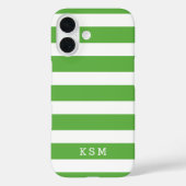 Monogramm der grünen und weißen Streifen Case-Mate iPhone Hülle (Rückseite)