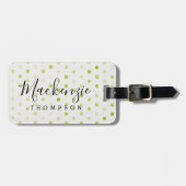 Monogramm der grünen Wasserfarben Gepäckanhänger (Vorderseite horizontal)