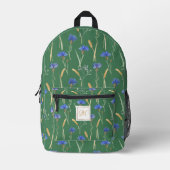 Monogramm der grünen Wildblume Bedruckter Rucksack (Vorderseite)