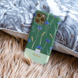 Monogramm der grünen Wildblume Case-Mate iPhone 14 Pro Hülle