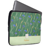 Monogramm der grünen Wildblume Laptopschutzhülle (Vorne Rechts)