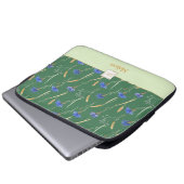 Monogramm der grünen Wildblume Laptopschutzhülle (Vorne Knopf)