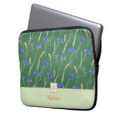 Monogramm der grünen Wildblume Laptopschutzhülle (Vorderseite Links)