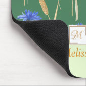 Monogramm der grünen Wildblume Mousepad (Ecke)