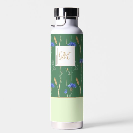 Monogramm der grünen Wildblume Trinkflasche (Rechts)